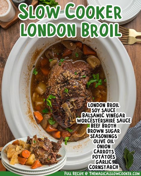 London Broil Roast Recipes Crock Pot, London Broil In Crockpot Recipes, Crockpot London Broil Slow Cooker, London Broil Slow Cooker Recipes, London Broil Crockpot Recipes, London Broil In Crockpot, Pressure Cooker London Broil, Slow Cooker London Broil Recipes, London Broil Stew