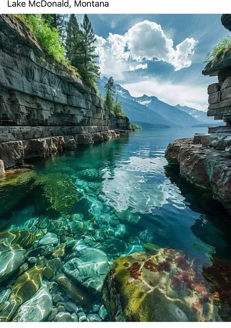 Lake Mcdonald Montana, Montana Photography, Montana Lakes, Mountain Landscape Photography, Lake Mcdonald, Glacier National Park Montana, Fun Places To Go, Dream Travel Destinations, Amazing Travel Destinations