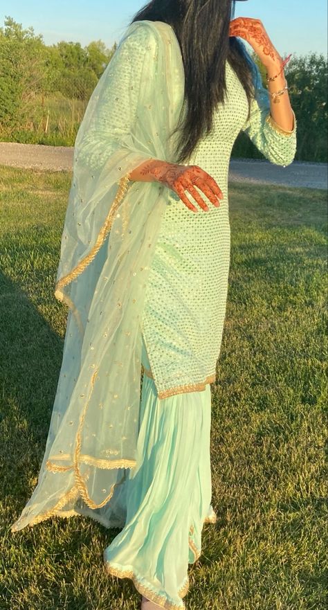 Indian Sharara, Green Gharara, Gharara Suits, Indian Suit, Sharara Suit, Indian Suits, Indian Aesthetic, Indian Outfit, Blue Teal