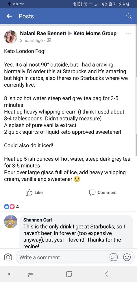 Keto London Fog Tim Hortons London Fog Recipe, Starbucks London Fog Recipe, Keto London Fog, Vegan London Fog, Iced London Fog, Keto Drink, London Fog, High Protein Low Carb, Keto Snacks