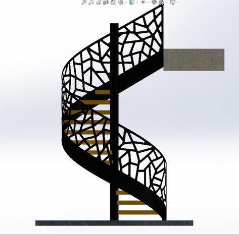 Spiral Stair 3D Drawing Round Stair Railing, Spiral Stairs Architecture, Round Stairs Design, Stair Wall Decorating Ideas, Spiral Staircase Outdoor, Stair Lights Indoor, Round Stairs, Spiral Stairs Design, Staircase Outdoor