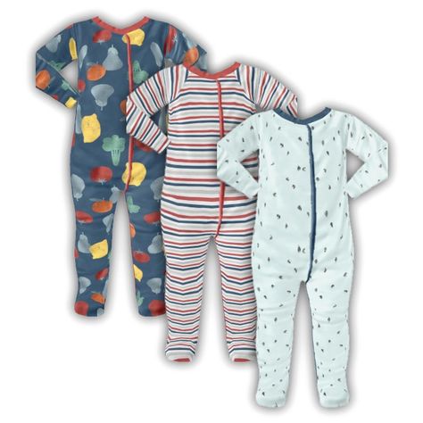 Infant Striped Veggie Footie Pajamas - Screenshots - The Sims 4 Create a Sim - CurseForge Sims 4 Toddler Pajamas, Infant Cc Clothes, Sims4 Infant, Sims 4 Free Mods, Fox Onesie, Panda Pyjamas, Sims 4 Infants, Infant Cc, Sims 4 Infant