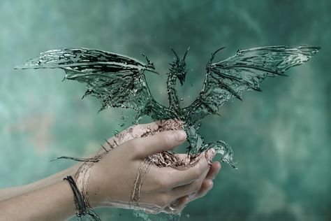 Very cool... Water Dragon, Magic Aesthetic, Fantasy Aesthetic, Mystical Creatures, 판타지 아트, A Dragon, Dragon Art, Book Inspiration, Character Aesthetic