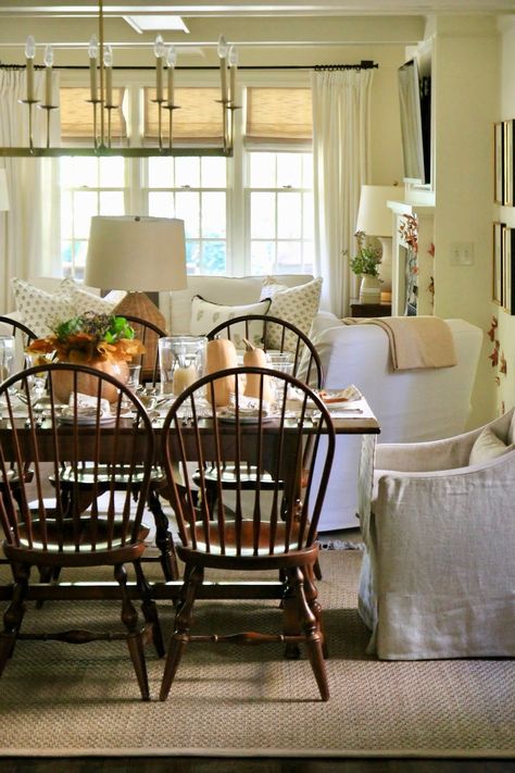 Jenny Steffens Hobick, Dining Room Cozy, Home Entertaining, Hearth Room, Traditional Dining Room, Floral Centerpiece, White Chair, Dining Room Inspiration, House Inspo