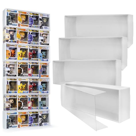 PRICES MAY VARY. No Fabric Used It allows your boxed Fnko Pops to be organized without taking up much space in your home. With these shelves, you can make your walls more useful and display your collection more beautifully. This product gives you stackable use. You can save space by stacking multiple shelves from floor to ceiling. You can fold it into a shelf in seconds. For support, please refer to the installation guide or installation video. It has a very long service life. It defies time as Display Funko Pop Collection, Funko Pops Display, Pop Collection Display, Funko Pop Display Ideas Diy, Funky Pop Display Ideas, Funko Pop Organization, Pop Figure Display Ideas, Funko Shelves, Lego Display Shelves