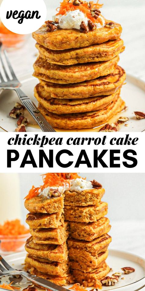 Chickpea Pancakes Vegan, Chickpea Flour Pancakes, Carrot Pancakes, Chickpea Flour Recipes, Running On Real Food, Chickpea Pancakes, Carrot Cake Pancakes, Cake Pancakes, Vegan Carrot Cake