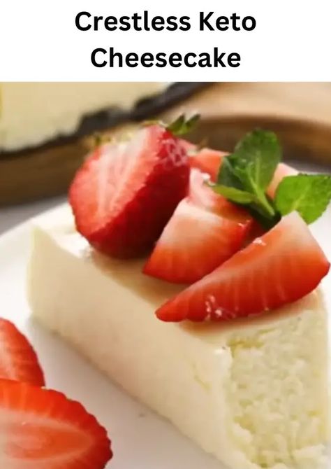 Crustless Keto Cheesecake - EASY KETO RECIPES No Carb Cheesecake Recipes, Keto Crustless Cheesecake Recipes, Atkins Cheesecake Recipe, Crustless Cheesecake Recipes, Crustless Keto Cheesecake, No Carb Cheesecake, Keto Cheesecake No Bake, Easy Low Carb Cheesecake, Easy Keto Cheesecake