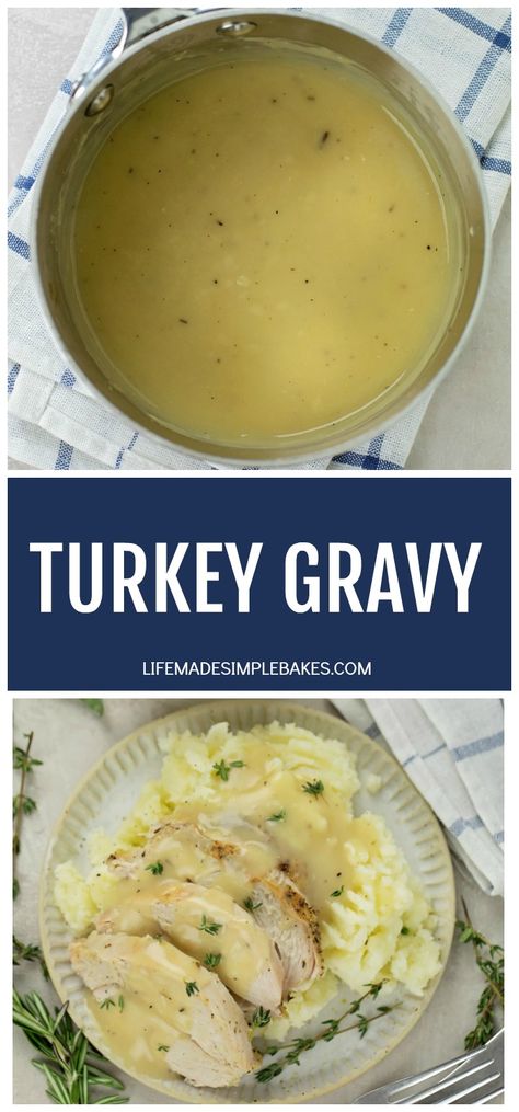 This Turkey Gravy is one of the easiest, yet yummiest recipe around! It can be made from your turkey drippings or from chicken broth, which makes it a great gravy for not only Thanksgiving dinner, but any time of year! #turkeygravy #gravyrecipe #gravy #turkeydinner Turkey Gravy Without Drippings, Turkey Gravy Recipe Easy, Best Turkey Gravy, Turkey Gravy From Drippings, Turkey Gravy Easy, Homemade Turkey Gravy, Making Turkey Gravy, Homemade Gravy Recipe, Dinner 2023