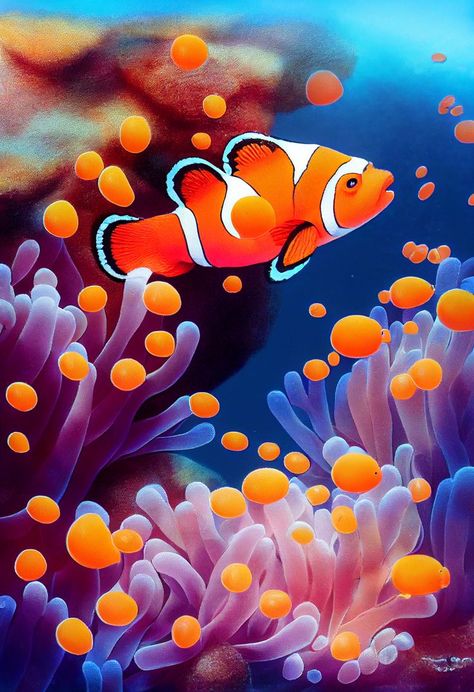 Coral Creature, Fish Coral Reef, Colorful Fish Photography, Coral Reef Painting, Best Aquarium Fish, Finding Nemo Coral Reef, Coral Reef With Fish, Coral Reef Photography, Colorful Anime