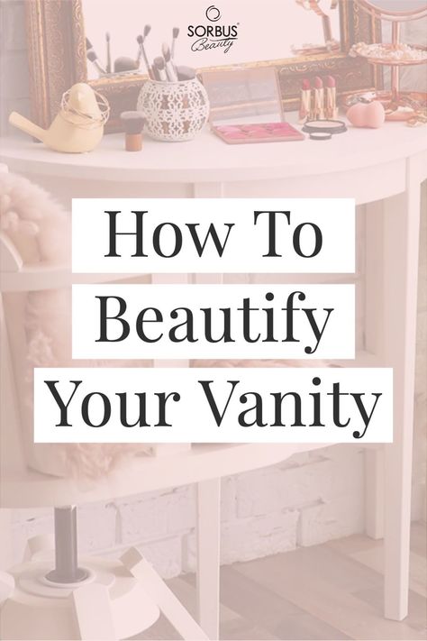 When it comes to beautifying your vanity, it’s all about the aesthetic. Beautiful vanity, beautiful you! Whether it's a night out with the ladies, day-time glam, or inspo from a zillion makeup tutorials on YouTube, a creative workspace is essential in any daily makeup routine. Your vanity is your hub for all-things-glam. #beauty #beautyroom #vanity #beautydesk #glamroom #makeup #makeuporgranization Romantic Color Schemes, Hollywood Style Mirror, Vanity Set Up, Beauty Desk, Beautiful Vanity, Daily Makeup Routine, Vanity Area, Diy Vanity, Vanity Room