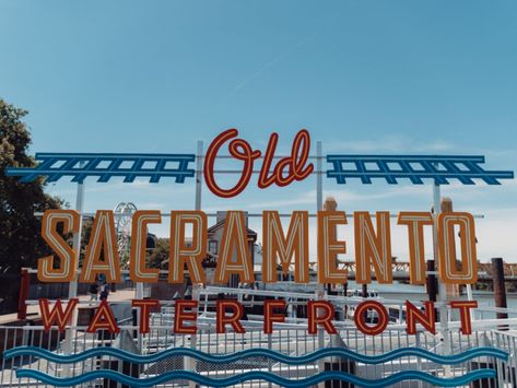 A sign for the Old Sacramento waterfront. #california #sacramento #centralvalley #capitolcity Old Sacramento California, Sacramento California Aesthetic, Sacramento Aesthetic, Leo Moodboard, Sac State, California Sacramento, Old Sacramento, Flying Squirrels, Le Macaron