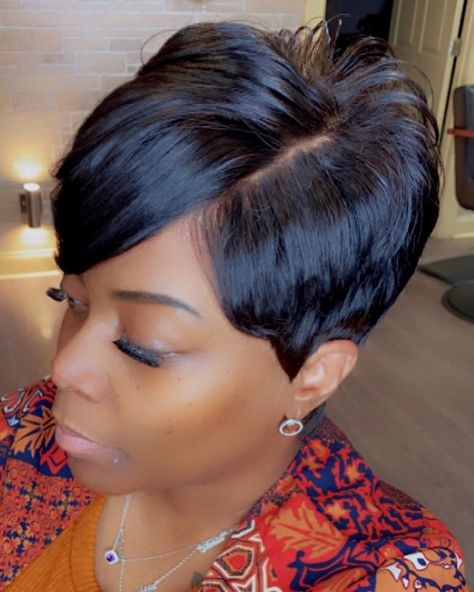 Medium Length Sassy Hair, Quick Weave Short Hairstyles Black Women, Black Hair Cuts For Women, Pixie Bob Haircut Black Women, Long Pixie Haircut For Black Women, Short Relaxed Hairstyles For Black Women, Short Hair Cuts For Black Women Relaxed, Short Hair Styles For Black Women, Short Sassy Hair Black Women