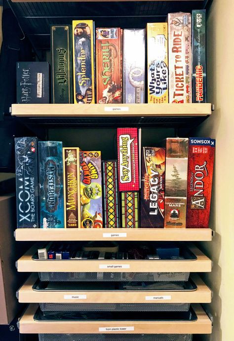 When it comes to board game storage, you want to create a strategy that will let you easily get away from the TV and connect with your loved ones for some competitive family fun. Whether you’re playing to win or just in it for the love of the game, check out our expert storage tips to keep your board games organized and make your family game night a success. Board Game Storage Ideas, Games Organization, Game Storage Ideas, Board Game Storage, Connect Four, Board Game Night, Board Game Organization, Game Organization, Organization Board