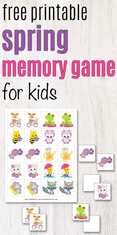 This set of free printable memory game cards for kids is so cute for spring! You can use these spring memory cards in the classroom and they can be used as a matching game for toddlers! The picture memory game for kids features cute spring animals and flowers and you can download it totally FREE! Click through to get your copy today - no email address required! Free Printable Memory Game, Cute Spring Animals, Memory Game Cards Free Printables, Spring Memory Game, Spring Memory Game Free Printable, Easter Memory Game, January Preschool Themes, Bug Matching Game Free Printable, Printable Memory Game