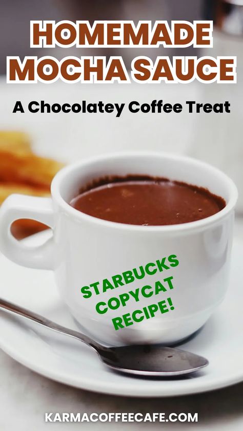 Homemade Starbucks Mocha Sauce: A Delicious Copycat Recipe Starbucks Hot Mocha Recipe, Mocha Sauce For Coffee, Mocha Powder Recipe, Mocha Recipe Coffee, Homemade Mocha Coffee, Mocha Sauce Recipe, Mocha Mix Recipe, Mocha Syrup, Espresso Beverages