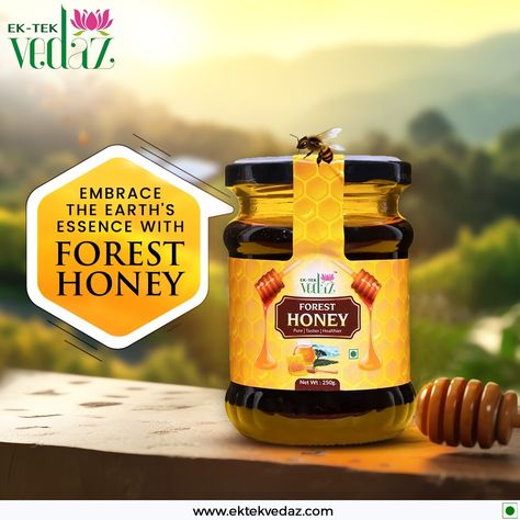 Capturing Nature's Elixir: Embrace the Earth's Essence with Forest Honey! . Shop Now: https://buff.ly/3HbwQGT . Click on the shop link in our bio or you can WhatsApp us at 7508500098 . #rawhoney #tulsihoney #ektekvedaz #honey #ajwain #jamun #forest #turmeric #himlayanhoney #tulsi #herbs #ayurvedafood #raw #natural #antiinflammatory #antibacterial #healthy www.ektekvedaz.com Honey Flyer Design, Honey Creative Ads, Honey Ads, Honey Facts, Logo Bee, Ayurveda Recipes, Product Ads, Turmeric And Honey, Honey Shop