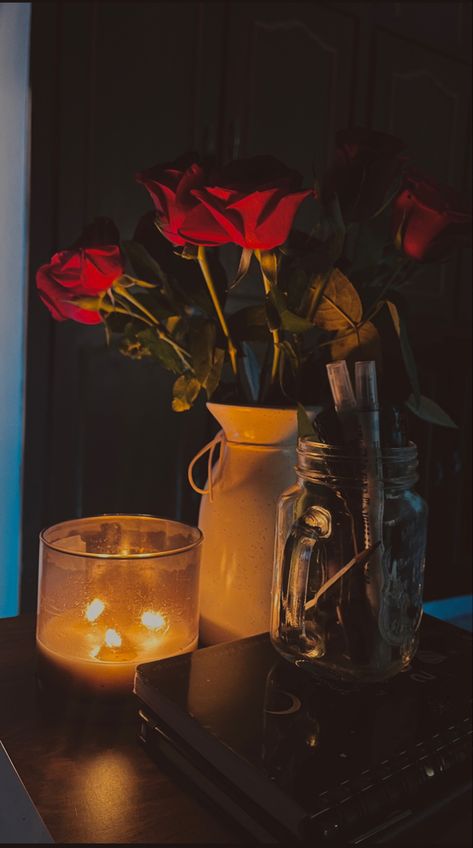 Red Candle Aesthetic, Good Night Candles, Bushra Core, Candles Aesthetic Wallpaper, Red + Core + Aesthetic, Joanna Core, Candle Wallpaper, Backyard Lighting Diy, Candles Romantic