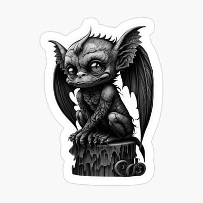 Cute Gargoyle Drawing, Gargoyle Tattoos, Cute Gargoyle, Gargoyle Monster, Gargoyle Drawing, Gothic Monster, Bat Monster, Gargoyles Art, Gargoyle Tattoo