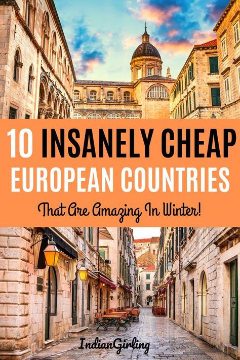 Cheapest Countries To Visit, Europe Winter Travel, Best Winter Destinations, Cheap Places To Visit, Traveling Europe, Cheap Places To Travel, Europe On A Budget, Winter Destinations, International Travel Tips