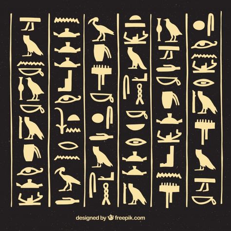 Egyptian hieroglyphics background with flat design Free Vector | Free Vector #Freepik #vector #freebackground #freedesign #freeornament #freeart Pheronic Design, Egyptian Hyroglifics, Egyptian Hyroglyphs, Egyptian Art Design, Egyptian Elements, Egyptian Background, Pharaonic Design, Geometric Pattern Tattoo, Egyptian Design Pattern