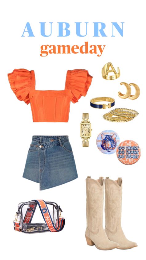 auburn outfit!!! Auburn Gameday Outfit, Clemson Gameday Outfit, Auburn Gameday, Clemson Outfits, College Gameday Outfits, Auburn Football, Football Game Outfit, Looks Country, Nashville Outfits