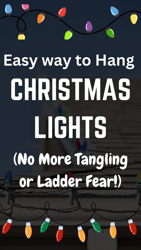 Easy Christmas light hanging ideas for exterior decorations and holiday displays. Christmas Lights Not On Roof, Creative Christmas Lights, Christmas Light Displays Outdoor Diy, Easy Christmas Lights On House, Christmas Light Hacks Outdoor, Easy Christmas Lights Ideas Outdoor, Exterior Christmas Lights Ideas, Christmas Light Hangers, Christmas Light Hooks