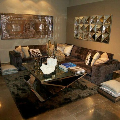 Gold Living, Brown Couch, Gold Living Room, Selling Tips, Living Room Decor Cozy, Apartment Decor Inspiration, Decor Home Living Room, Living Room Decor Apartment, Dollar Bill