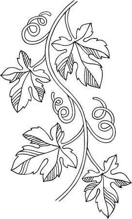 Vines Drawing, Vine Drawing, Leaf Drawing, Pola Sulam, Folk Embroidery, 자수 디자인, Hand Embroidery Patterns, Hand Embroidery Designs, Embroidery Pattern