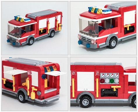 Rebuild of 60002 Fire Truck | This is more or less a rebuild… | Flickr Lego Fire Trucks, Lego City Fire Station, Lego City Fire Truck, Lego City Fire, Lego City Ideas, Lego Auto, Lego Fire, Lego Town, Lego Truck