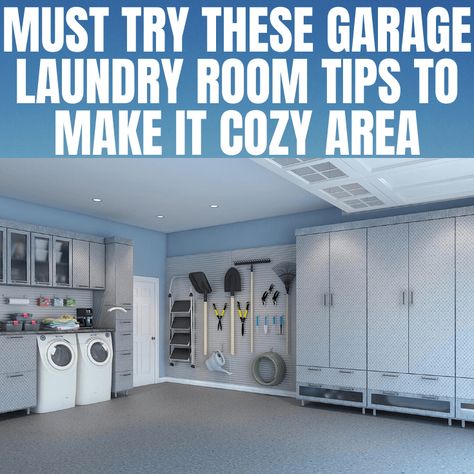 Garage And Laundry Room Ideas, Laundry And Garage Ideas, Garage With Laundry Area, Laundry Room Design In Garage, Laundry Corner In Garage, Move Laundry Room To Garage, Washer Dryer In Garage Ideas, Converted Garage Laundry Room, Laundry Room Ideas Garage