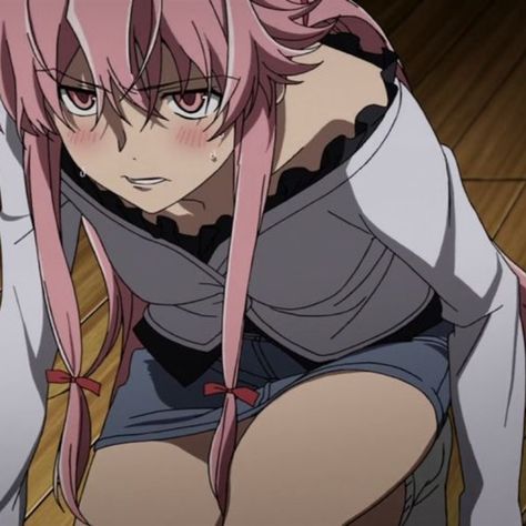 Yuno Mirai Nikki, Yuno Gasai Anime, Mirai Nikki Future Diary, Gasai Yuno, Pink Hair Anime, Yuno Gasai, Cute Headers For Twitter, Mirai Nikki, Cute Anime Couples