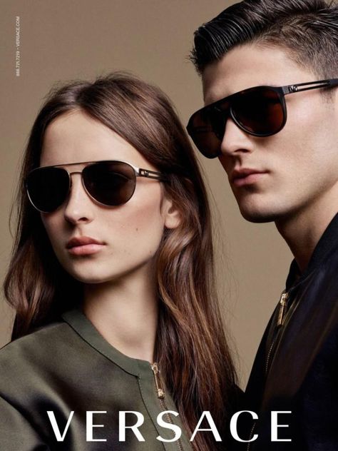 Versace Eyewear 2016 (Versace) Glasses Photoshoot, Sunglass Photoshoot, Eyewear Photography, Eyewear Store Design, Mens Eye Glasses, Eyewear Campaign, Versace Blue, Versace Eyewear, Versace Sunglasses