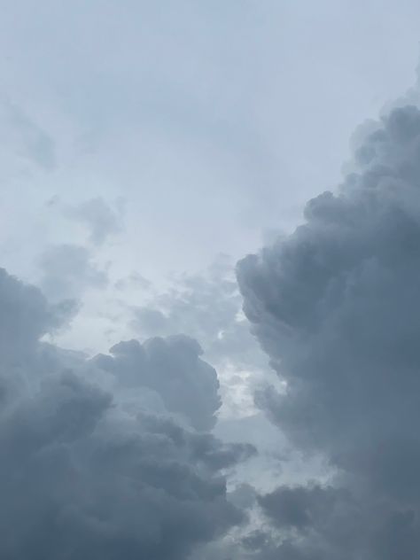 #aesthetic #whimsical #clouds #sky #wallpaper #dark #storm Light Blue Grey Aesthetic, Dark Blue Sky Wallpaper, Grey Cloud Aesthetic, Cloudy Dark Sky, Dark Blue Clouds Aesthetic, Dark Clouds, Blue Cloudy Sky Aesthetic, Cloud Wallpaper, Blue Clouds