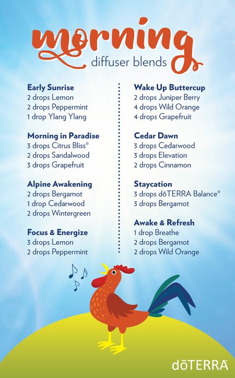 8 diffuser blends to start your morning off right Doterra Diffuser, Doterra Diffuser Blends, Doterra Essential Oils Recipes, Essential Oil Diffuser Recipes, Oil Diffuser Recipes, Yl Essential Oils, Essential Oil Blends Recipes, Essential Oil Mixes, Diffuser Recipes