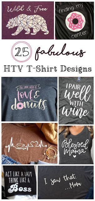 25 Amazing HTV designs, perfect for anyone with a cricut or silhouette machine.    Many of the files are available for download! Htv Tshirt Ideas, Tshirt Ideas For Women, Designs T Shirt, Htv Designs, Tshirt Design Diy, Diy Fashion Trends, Tshirt Design Inspiration, Shirt Design Inspiration, Tshirt Ideas