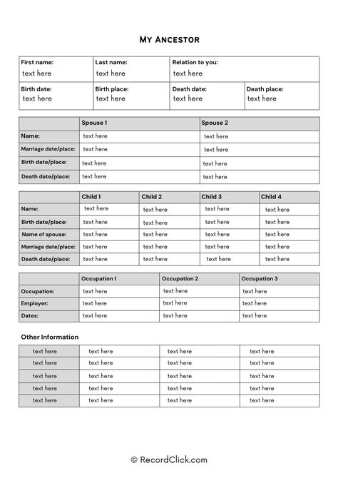 Family Binder Free Printables, Family Tree Template Excel, Family Tree Forms, Family Tree Templates, Blank Family Tree Template, Genealogy Templates, Free Family Tree Template, Native History, Blank Family Tree