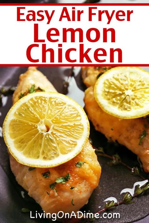 Low Fat Chicken Breast Recipes, Air Fryer Chicken Breast Recipes, Lemon Chicken Breast Recipes, Chicken Fillet Recipes, Boneless Skinless Chicken Breast Recipes, Living On A Dime, Skinless Chicken Breast Recipes, Air Fryer Chicken Breast, Air Fryer Recipes Chicken Breast