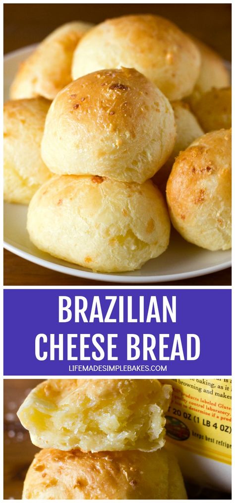 Pão de queijo, also known as Brazilian cheese bread, is a savory pastry from Brazil. It is soft and delicious and best served straight from the oven.  #paodequijo #cheesebread #brazilian #bread #cheese Brazillian Cheese Bread Recipe, Brazilian Bread, Brazilian Cheese Bread Recipe, Brazilian Churrasco, Brazilian Cheese Bread, Life Made Simple, Cheese Bread Recipe, Bread Cheese, Cheese Puffs