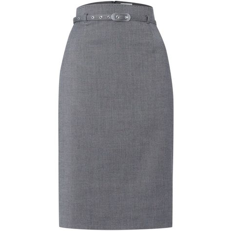 Linea High waisted belted skirt ($120) ❤ liked on Polyvore Grey Pencil Skirt, High Rise Skirt, Knee Length Skirt Pencil, High Waisted Pencil Skirt, Skirt Belt, Classy Chic, Gray Skirt, Knee Length Skirt, Skirt