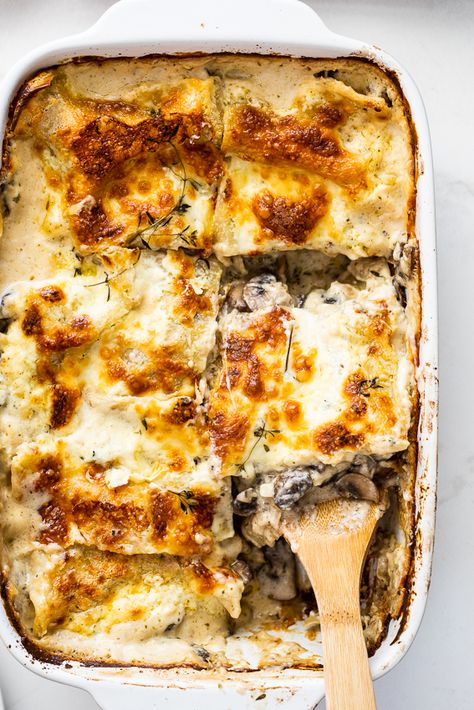 Lasagna With Mushrooms, Mushroom Food, Mushroom Lasagne Recipes, White Mushroom Lasagna, Mushroom Lasagne, Garlic Mushroom Lasagna, Meatless Dinners, Chicken Mushroom Lasagna Recipe, Lasagna With Mushrooms And Meat