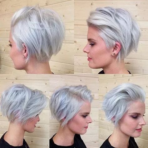 Short Messy Bob, Gray Blonde, Kort Bob, Choppy Pixie Cut, Short Choppy Haircuts, Grey Blonde, Choppy Haircuts, Choppy Bangs, Blonde Haircuts