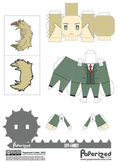 Paperized Crafts, Spy X Family Loid, Loid Forger, Paper Dolls Clothing, Anime Paper, Paper Dolls Diy, Paper Toys Template, Anime Printables, Paper Doll Template