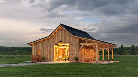 Timberlyne | Daisy - 40'x36' Barn For Tractor, Hay Barn Ideas, Out Building Ideas, Barn Building Ideas, Farm Barn Ideas, Barn Ideas Buildings, Farm Shop Buildings, Party Barn Ideas, Barn Landscaping Ideas