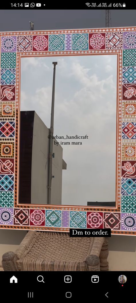 Lippan Art Mirror Rectangular, Lippan Art Design Mirror Work Square, Lotus Lippan Art, Rectangle Lippan Art, Lippan Designs, Square Lippan Art, Lippan Mirror, Lippan Kaam, Dhokra Art