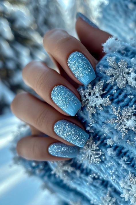 Ice Blue Nails Frosty Nail Designs, Frozen Theme Nails, Frozen Nails Acrylic, Nails 2024 Trends Winter, Winter Nails 2024 Trends, Aesthetic Pink Things, Ice Blue Nails Winter, Winter Aesthetic Nails, Girly Girl Things