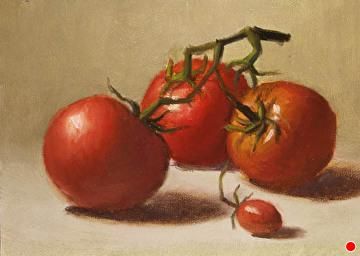 Tomato Drawing, Vegetable Painting, Food Art Photography, Still Life Oil Painting, Life Ideas, Daily Painting, Painting Still Life, Still Life Art, Fruit Art