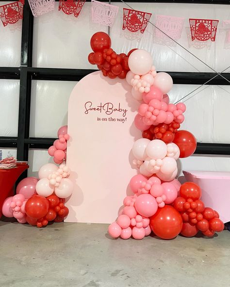 A berry Sweet Baby is on the way🍓 | Instagram Berry Sweet Balloon Garland, Berry First Backdrop, Berry Balloon Garland, Baby Shower Themes Girl February, Berry First Birthday Balloon Arch, Berry First Birthday Balloons, Berry First Birthday Balloon Garland, A Berry Sweet Baby Is On The Way, Strawberry Balloon Arch