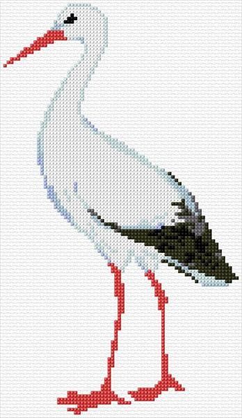 Stork Cross Stitch, Stork Embroidery, Crochet Bookmark Pattern, Beautiful Cross Stitch Pattern, Beads Pictures, Hardanger Embroidery, Cross Stitch Bird, Crochet Bookmarks, Cross Stitch Animals