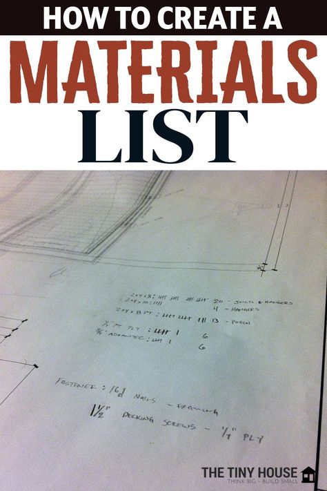 Materials List For Building A House, Material List For Building A House, Construction Materials List, Tiny Home Diy, Build Your Own Tiny House, House Building Tips, Tiny House Construction, Diy Tiny Home, Decluttering List