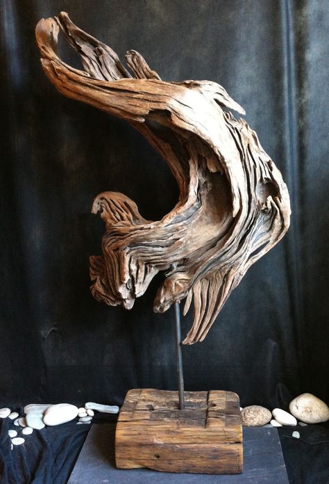 Angle Fish Drift Wood Sculptures, Drift Wood Art, Takken Decor, Driftwood Art Sculpture, Peisaj Abstract, Driftwood Furniture, Driftwood Diy, Driftwood Art Diy, Driftwood Projects